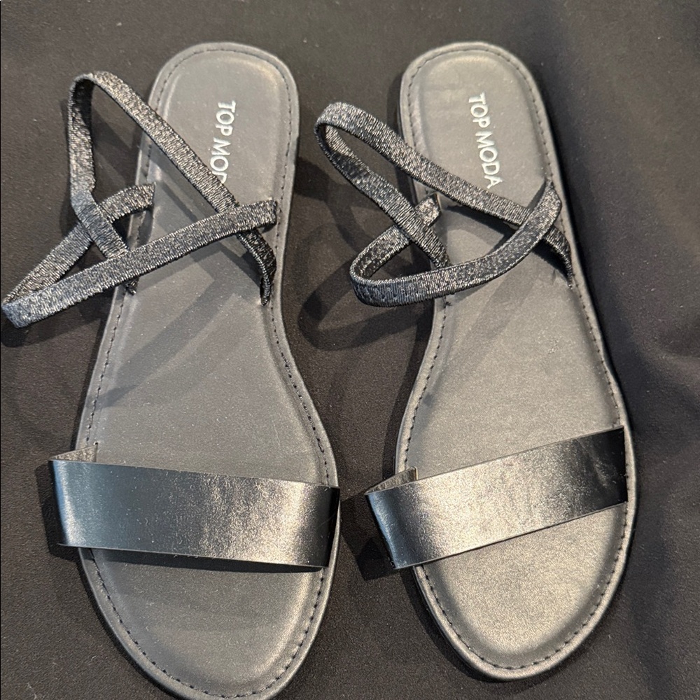 TOP Moda Women's Elegant Black Sandals Size 11